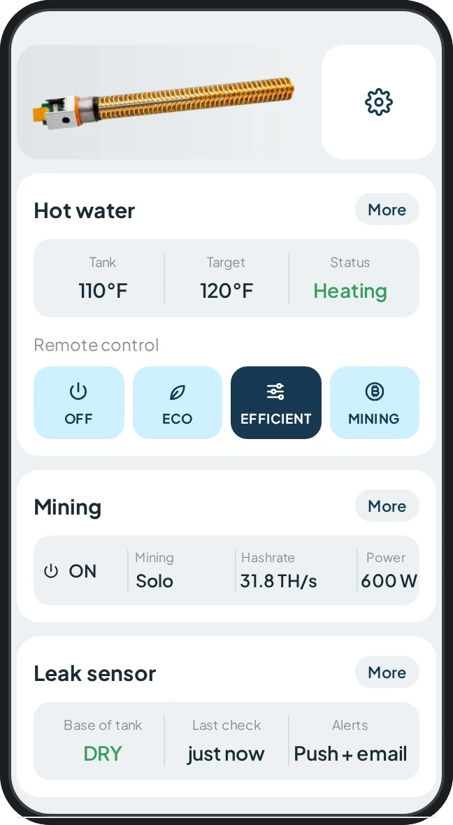 Heatbit app: home