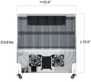 Heatbit Canvas heater with dimensions