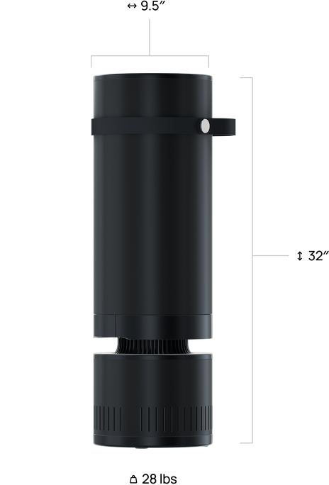 Heatbit Maxi heater with dimensions