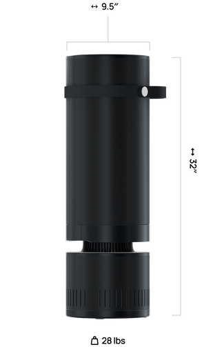 Heatbit Maxi heater with dimensions