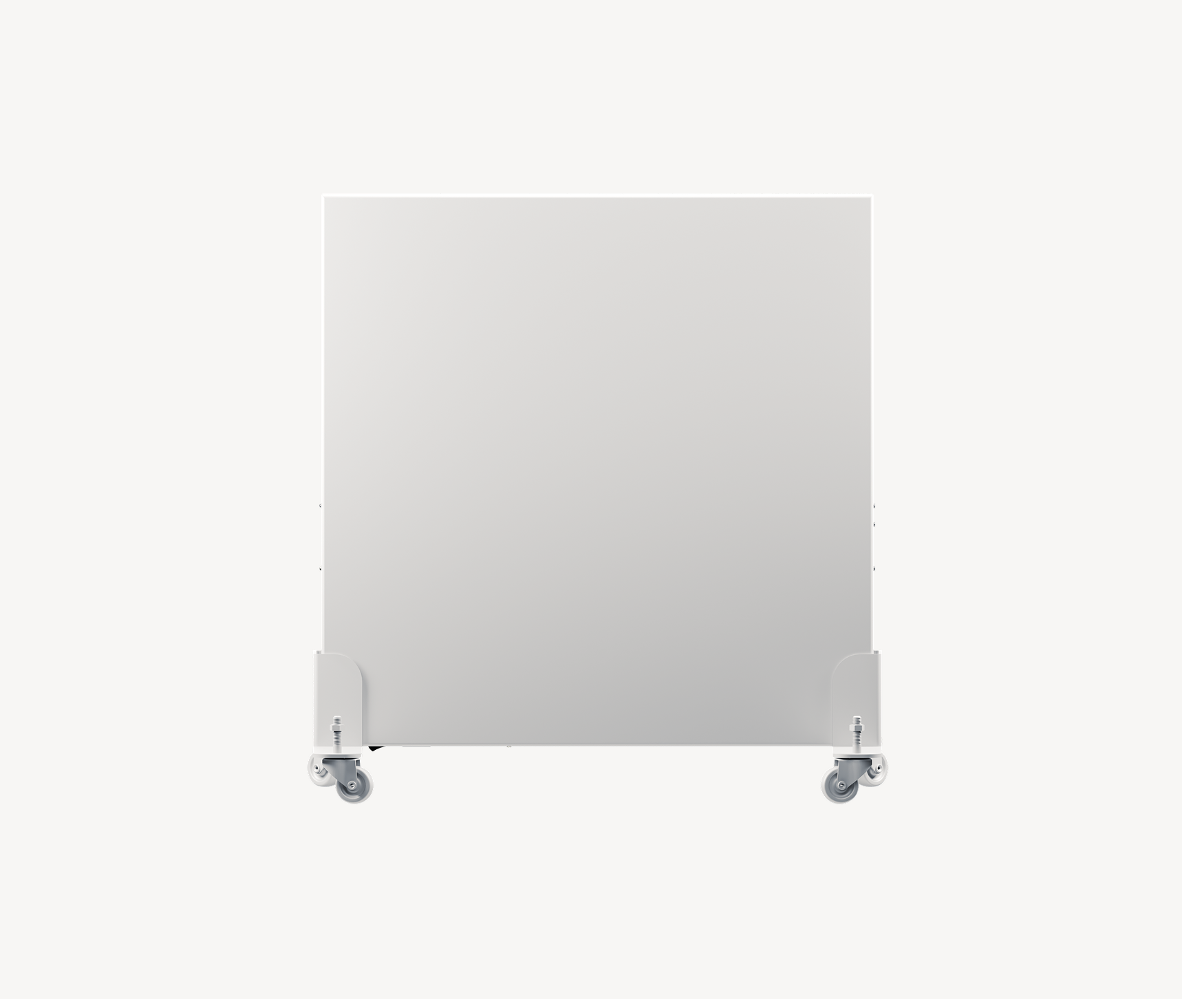 Heatbit Canvas crypto mining heater with a white surface on wheels against a white background